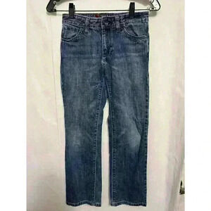 Tommy Hilfiger Boys Sz 10 Reg Adjustable Waistband Straight Leg Dark Denim A0012
